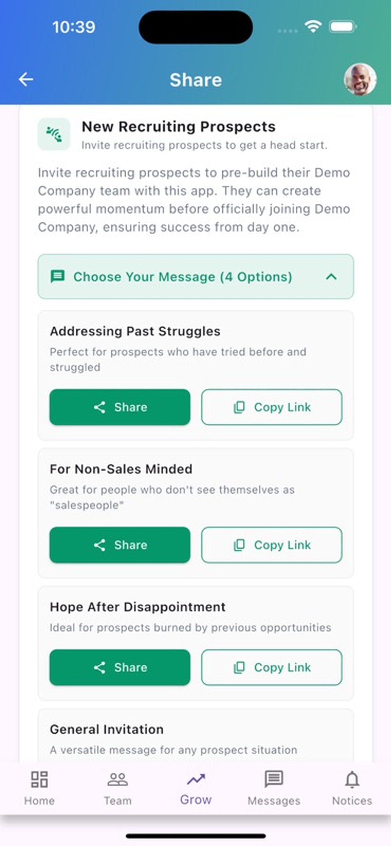 AI-powered recruiting messages for every prospect - address past struggles and objections instantly